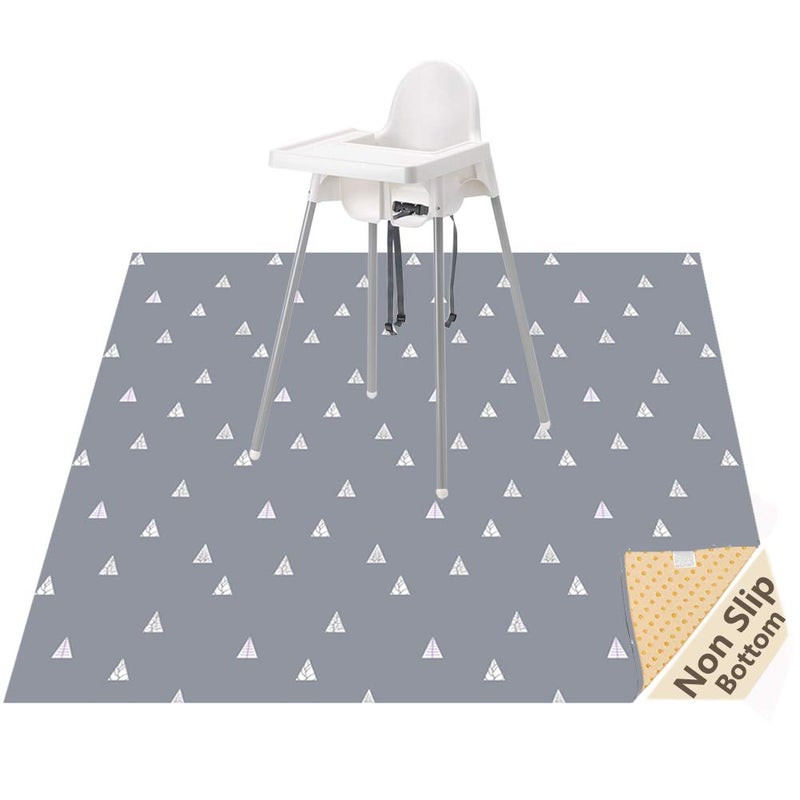 Womumon 51” Baby Splat Mat for Under High Chair/Arts/Crafts, WOMUMON Washable Waterproof Anti-Slip Floor Splash Mat, Portable Wipeable Spill Mat and Table Cloth - Image 1